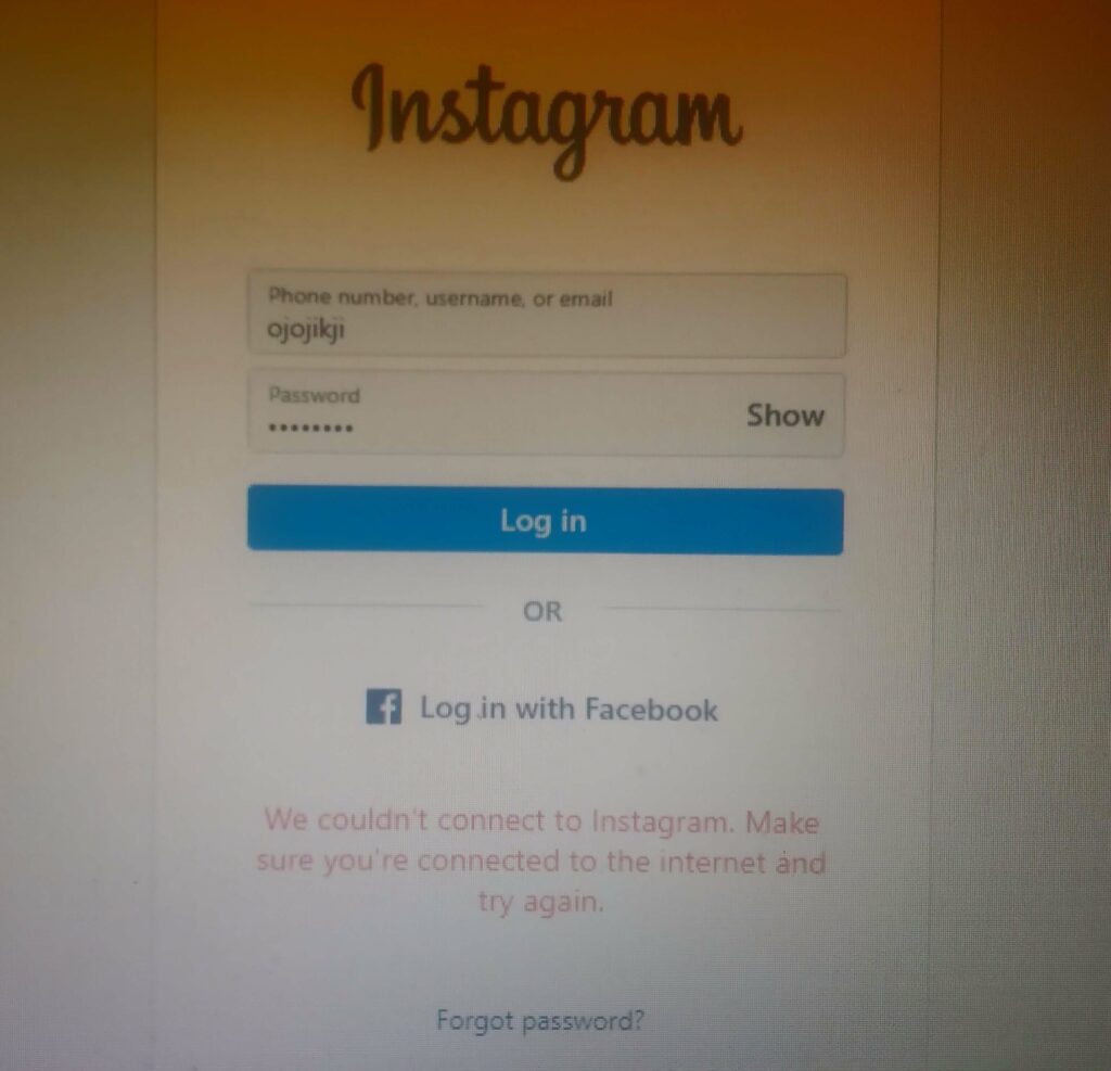 can't login to Instagram