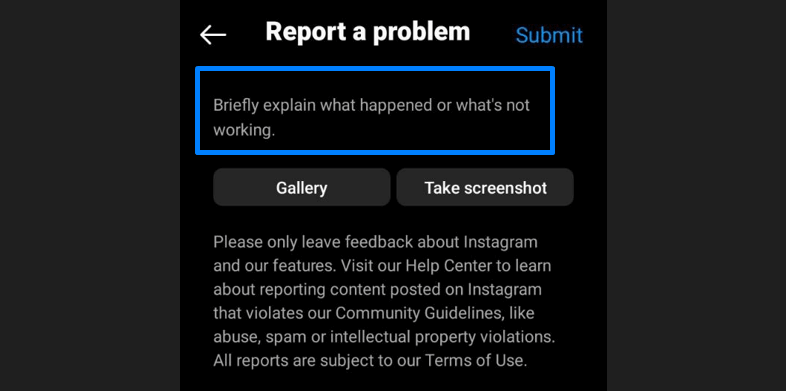 Report to Instagram
