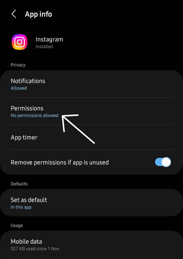 Fix Instagram Live not Working, Showing Up or Loading - Enable Instagram's access to the camera
