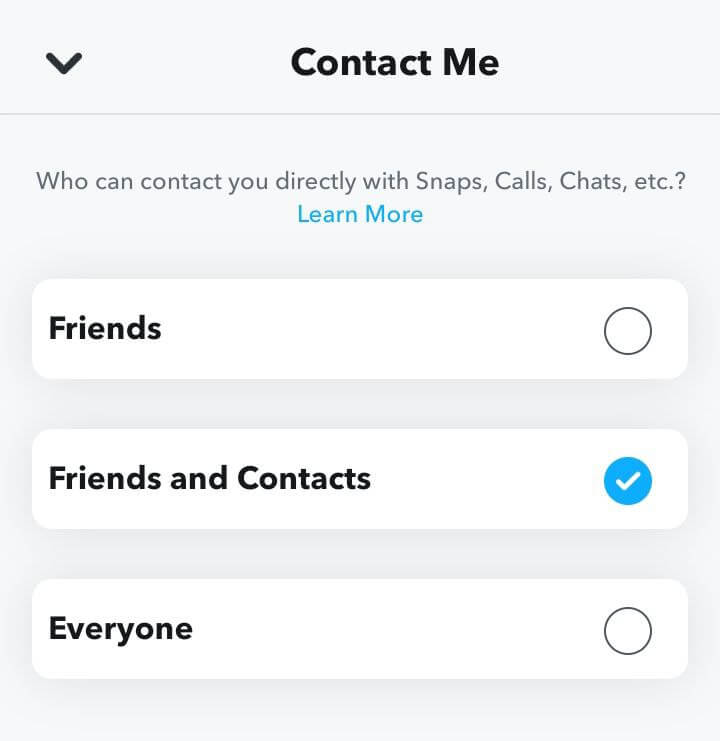 Snapchat who can contact me