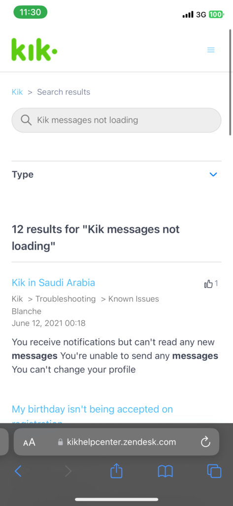 Kik messenger not showing new messages