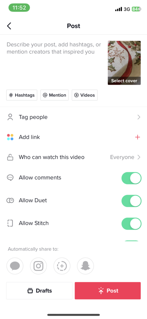 How to Share TikTok Videos on Instagram - Tap on Post