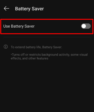 Fix Kik Notifications not Working - Disable battery saver mode