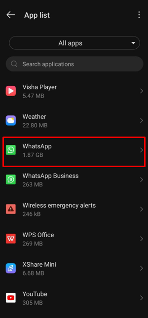 WhatsApp media not downloading - Clear WhatsApp cache