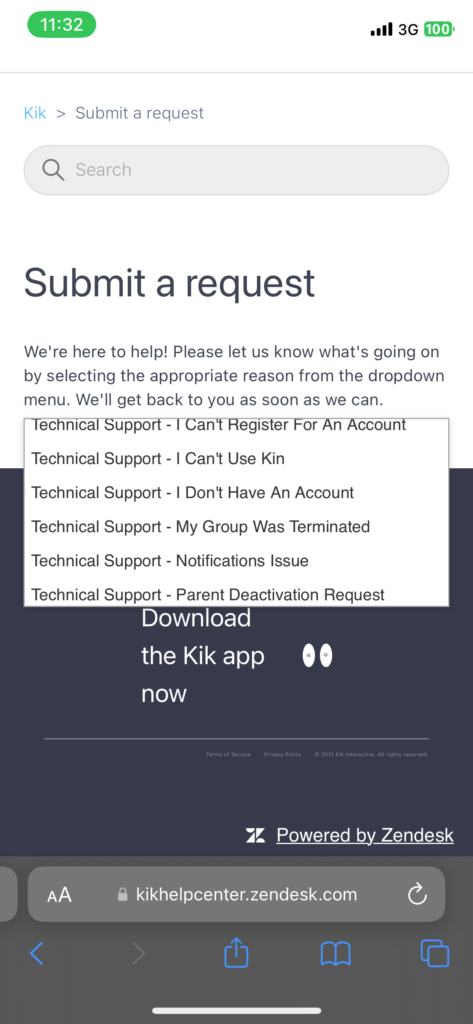 How to Fix Kik Messages Stuck on S for everyone - Submit a request