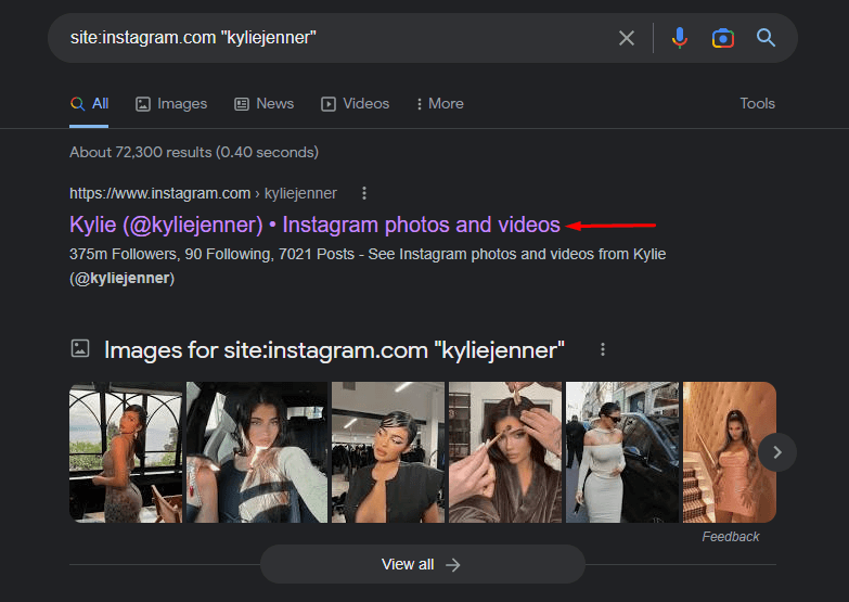 How to find someone's Instagram from Snapchat- Search on Google