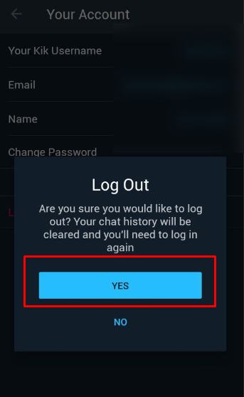 Fix Kik notifications not working  - Log out and log in again 