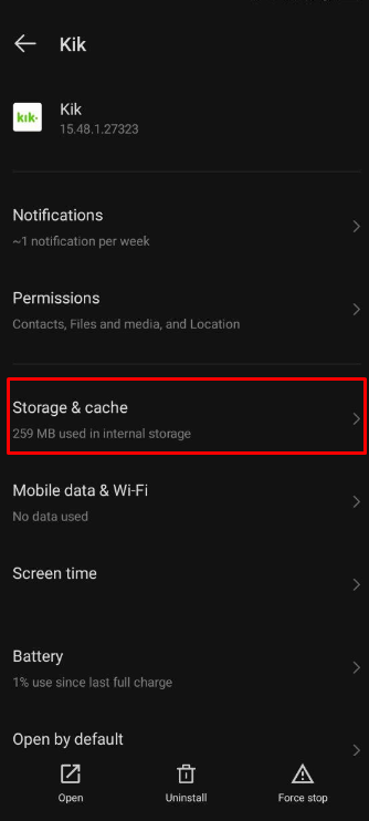 How to fix Kik get notification but no message- Clear Cache