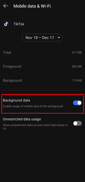 Fix TikTok direct message Notifications not Working - enable background data usage