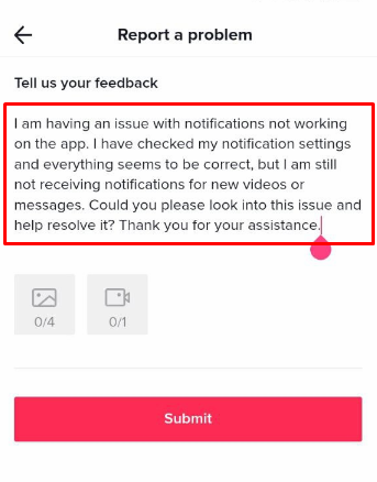 TikTok inbox notifications not working - Reach out to TikTok