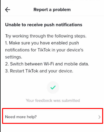 TikTok direct message notifications not working - Reach out to TikTok
