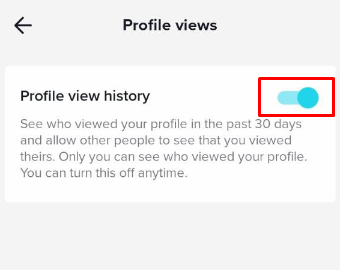 Turn off Profile View History on TikTok