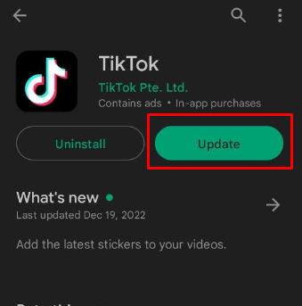 update the TikTok app