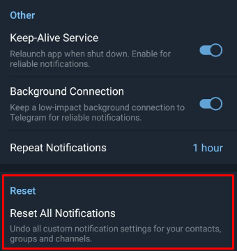 telegram notifications not working android