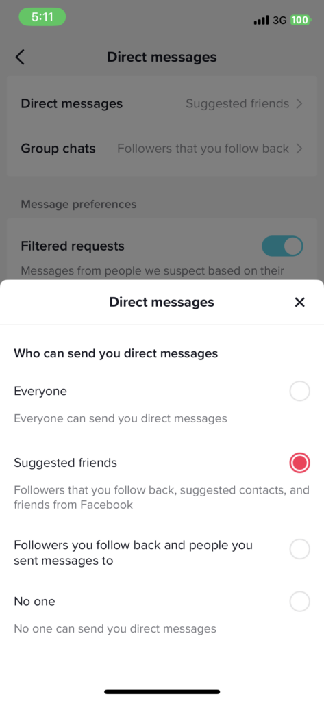 How to fix TikTok cannot Send Messages Due to Privacy Settings