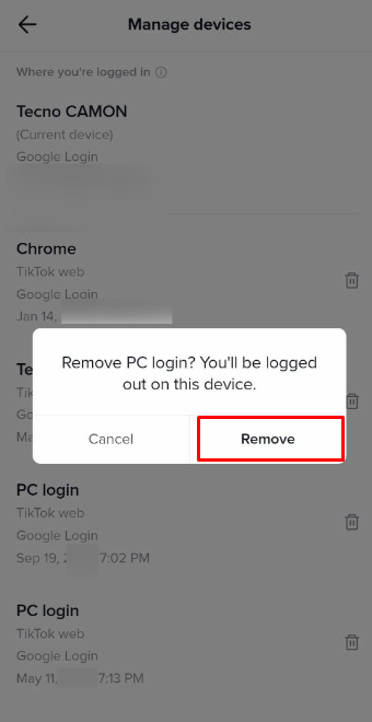How to logout of TikTok account on all devices 